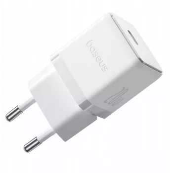 Baseus Palm 1C 20W USB-C-oplader met Baseus Mini White USB-C 60W kabel 1m - wit