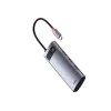 Baseus Metal Gleam 7-in-1 USB-C hub HDMI 4K 60Hz 3x USB 3.0 USB-C PD SD microSD grijs