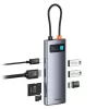 Baseus Metal Gleam 7-in-1 USB-C hub HDMI 4K 60Hz 3x USB 3.0 USB-C PD SD microSD grijs