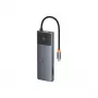 USB-C-hub Baseus Metal Gleam II 10-in-1 HDMI USB-A USB-C RJ45 SD/TF - Space Gray