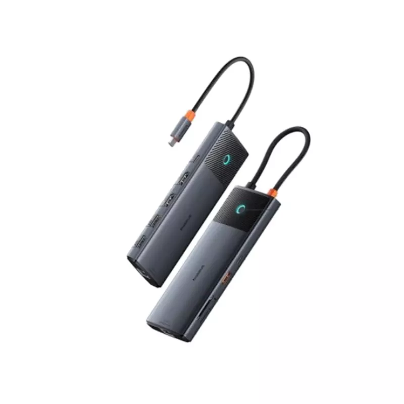 USB-C-hub Baseus Metal Gleam II 10-in-1 HDMI USB-A USB-C RJ45 SD/TF - Space Gray