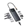 USB-C-hub Baseus Metal Gleam II 10-in-1 HDMI USB-A USB-C RJ45 SD/TF - Space Gray