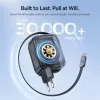Baseus EnerCore CJ11 45W autolader met USB-C-aansluiting en intrekbare USB-C-kabel - zwart