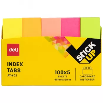 Deli plaknotities index PP Stick Up 100 st. kleurig