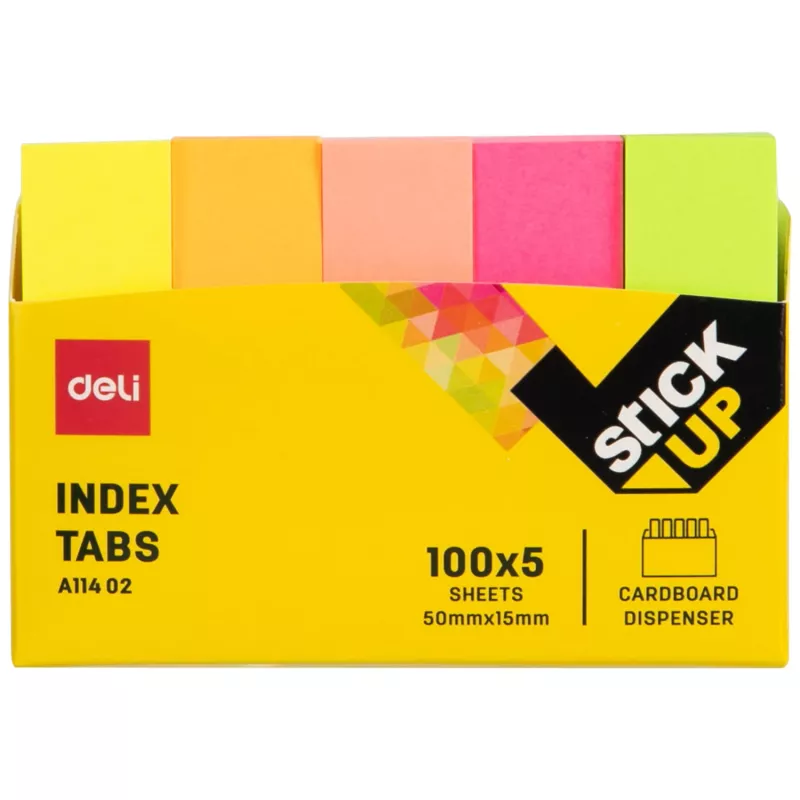 Deli plaknotities index PP Stick Up 100 st. kleurig