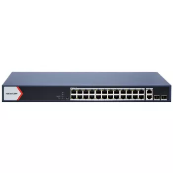 Hikvision DS-3E1528P-EI(O-STD) Gigabit PoE-switch, 24x PoE RJ45, 2x RJ45, 2x SFP