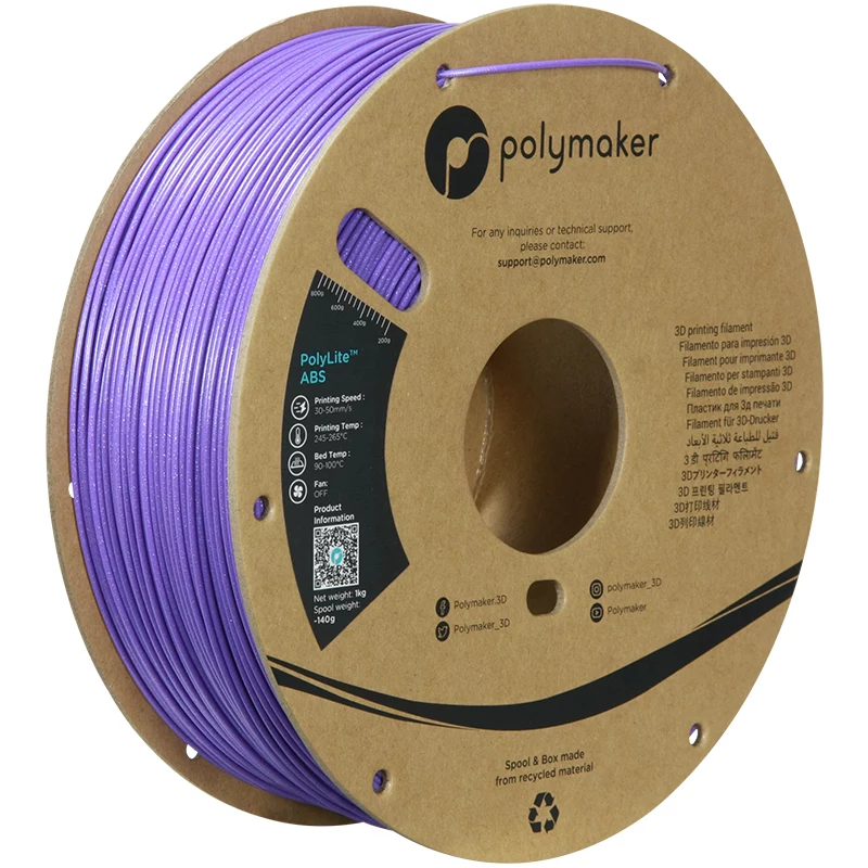 Polymaker PolyLite ABS 3D-printerfilament, 1,75 mm, 1 kg, Galaxy Purple