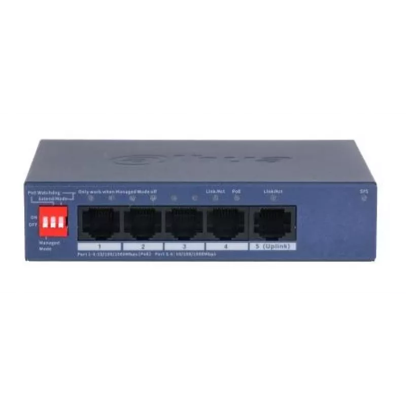 DAHUA CS4005-4GT-36 managed L2 Gigabit Ethernet-switch met 4-poorts PoE+ 36W, desktop-/wandmontage