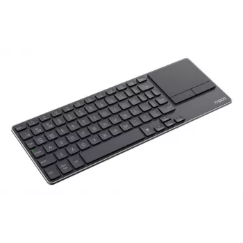 Rapoo E2810M draadloos ultra-slim multimedia-toetsenbord met touchpad, QWERTZ, zwart