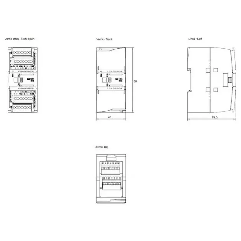 Siemens SIMATIC S7-1200 analoge ingangsmodule SM 1231 RTD 4 AI 6ES7231-5PD32-0XB0