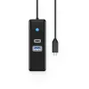 ORICO PW3UR25-C3 3-poorts USB-C hub met 2,5G Ethernet, 0,5m kabel, zwart