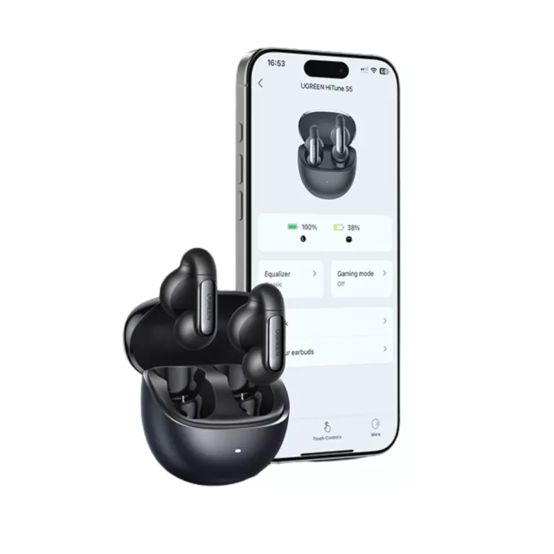 Ugreen HiTune S5 WS210 open-ear true wireless oordopjes, zwart