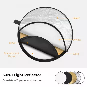 K&F Concept 5-in-1 opvouwbare ronde reflector 80cm met draagtas (KF18.0002)