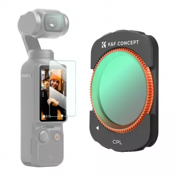 K&F Concept circulair polarisatiefilter CPL HD MRC 12-laags filter voor DJI Osmo Pocket 3 (KF01.2532)