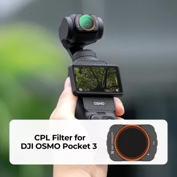 K&F Concept circulair polarisatiefilter CPL HD MRC 12-laags filter voor DJI Osmo Pocket 3 (KF01.2532)