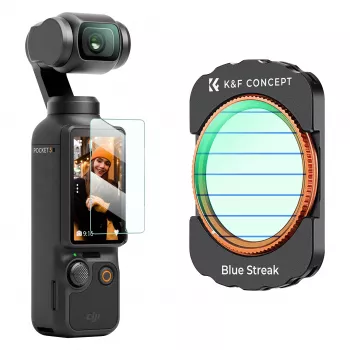 KF Filtr Blue Streak anamorf filter + gehard glas schermbeschermer 2-in-1 voor DJI Osmo Pocket 3 / 4