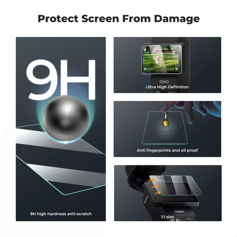 KF 6-pack 9H gehard glas display- en lensbeschermingsset voor DJI Osmo Pocket 3
