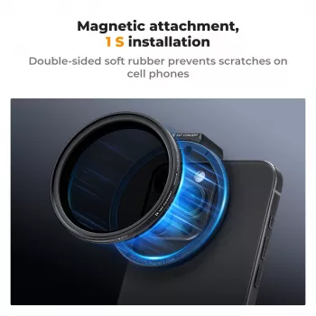 K&F Concept magnetische filterclip voor smartphones 67mm zwart KF01.2675