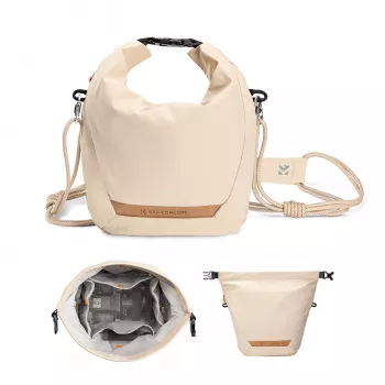 K&F Concept crossbody sling bag 5L beige voor camera en smartphone