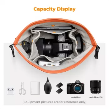 K&F Concept crossbody sling bag 5L oranje voor camera en smartphone