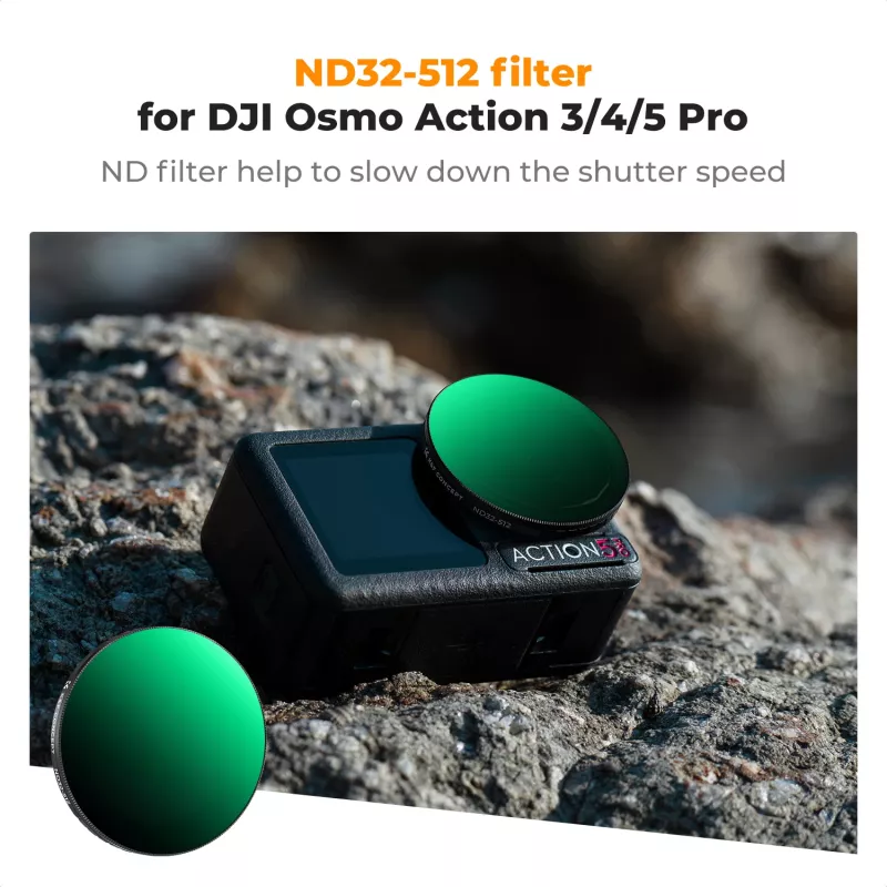 KF Concept Nano-X Variabele ND-filter ND32-512 grijs voor DJI Osmo Action 3/4/5 Pro