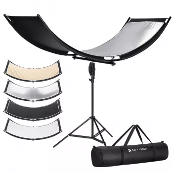 K&F Concept U-vormige 4-in-1 gebogen reflector 180x60cm met lichtstativ en draagtas