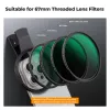 KF Black Diffusion 1/4 filter 67mm met clip-on-adapter voor smartphone
