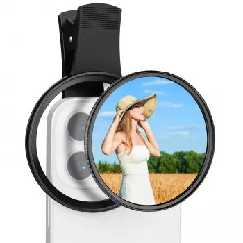 KF 2-in-1 Black Diffusion 1/4 + CPL telefoonfilterset 67mm clip-on
