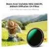 K&F Concept 67mm 3-in-1 hybride filter Fader ND2-32 + CPL + Black Diffusion 1/4