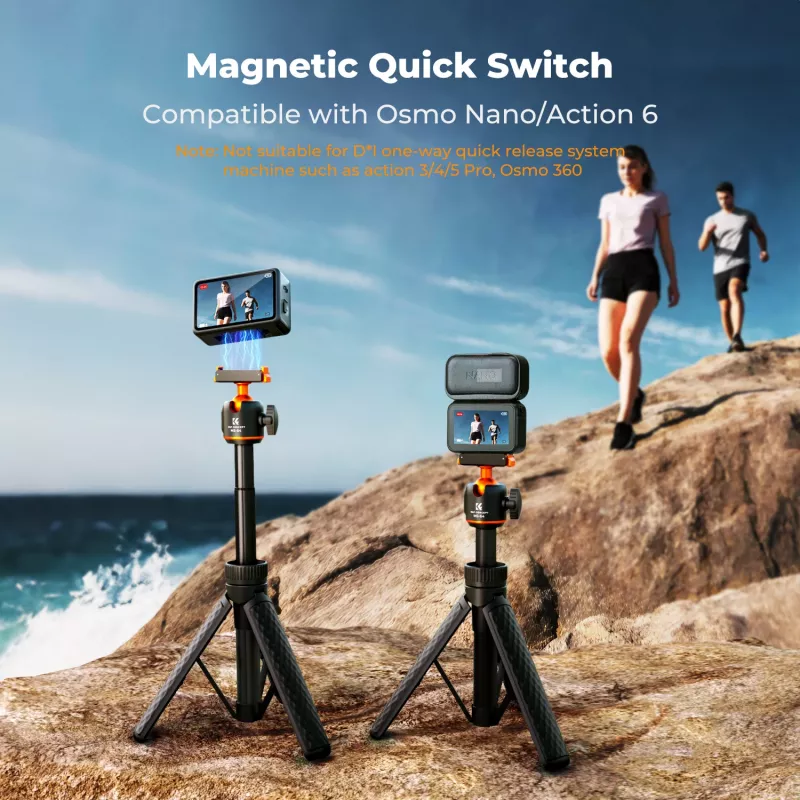 Mini-statief selfiestick 65 cm 360°-kop voor DJI Osmo Nano / Action 6 / Kf09.181