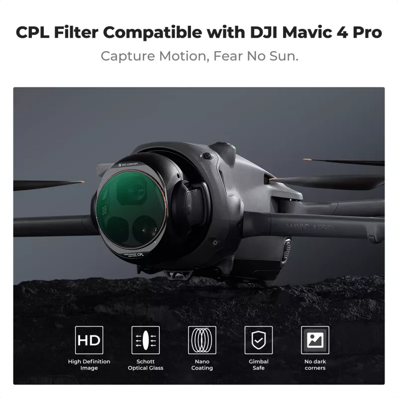 K&F Concept Nano-X 8K HD CPL filter voor DJI Mavic 4 Pro (KF01.2071V1)