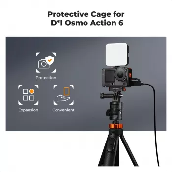 KF framemount camera-cage voor DJI Osmo Action 6, metaal, zwart, KF12.0026