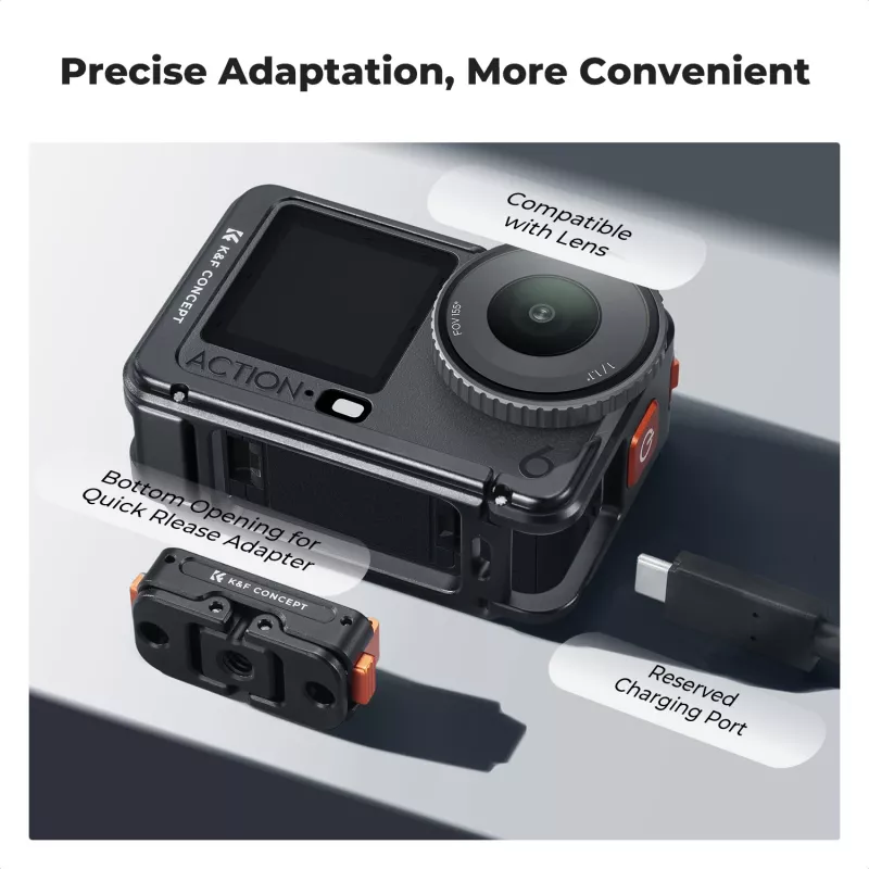 KF framemount camera-cage voor DJI Osmo Action 6, metaal, zwart, KF12.0026