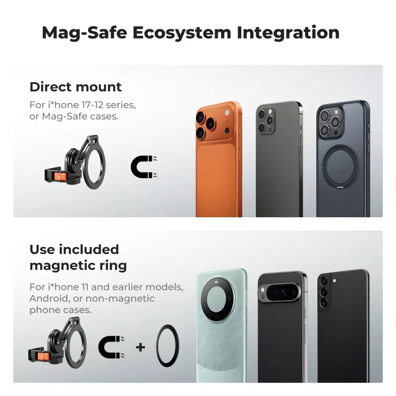 Magnetische mount case voor DJI Osmo Pocket 3 / 4 & MagSafe iPhone - KF20.0021