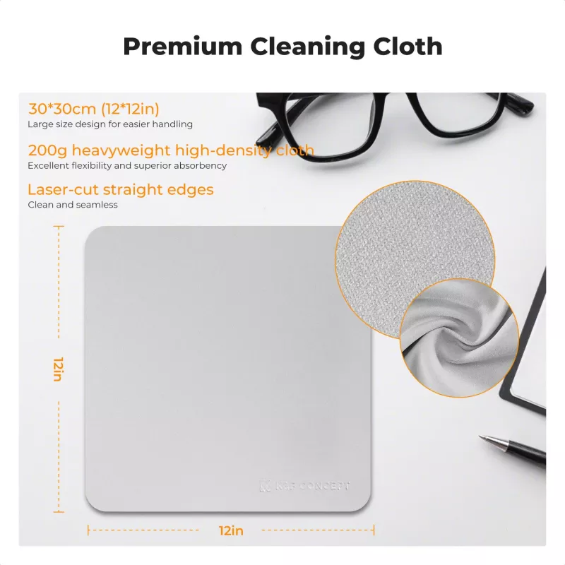 KF microvezeldoek 30x30cm 200gsm 3-pack voor optiek, cameralenzen, beeldschermen
