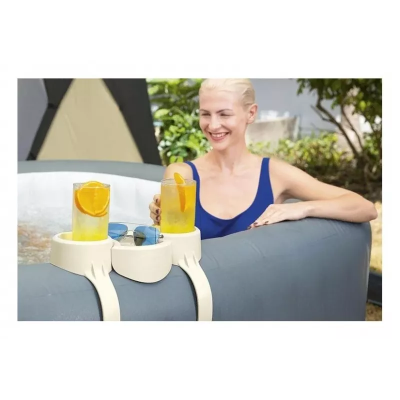 Bestway Flowclear zwembad bekerhouder 2-pack grijs/blauw