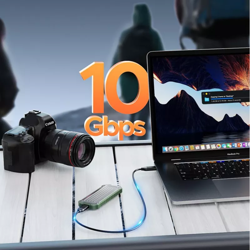 ORICO OTPX-G2 M.2 NVMe/SATA SSD USB-C 3.2 Tactical Enclosure - grijsgroen