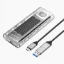 ORICO TCM2-G20 M.2 NVMe USB-C 3.2 20Gb/s-behuizing - zilver/transparant