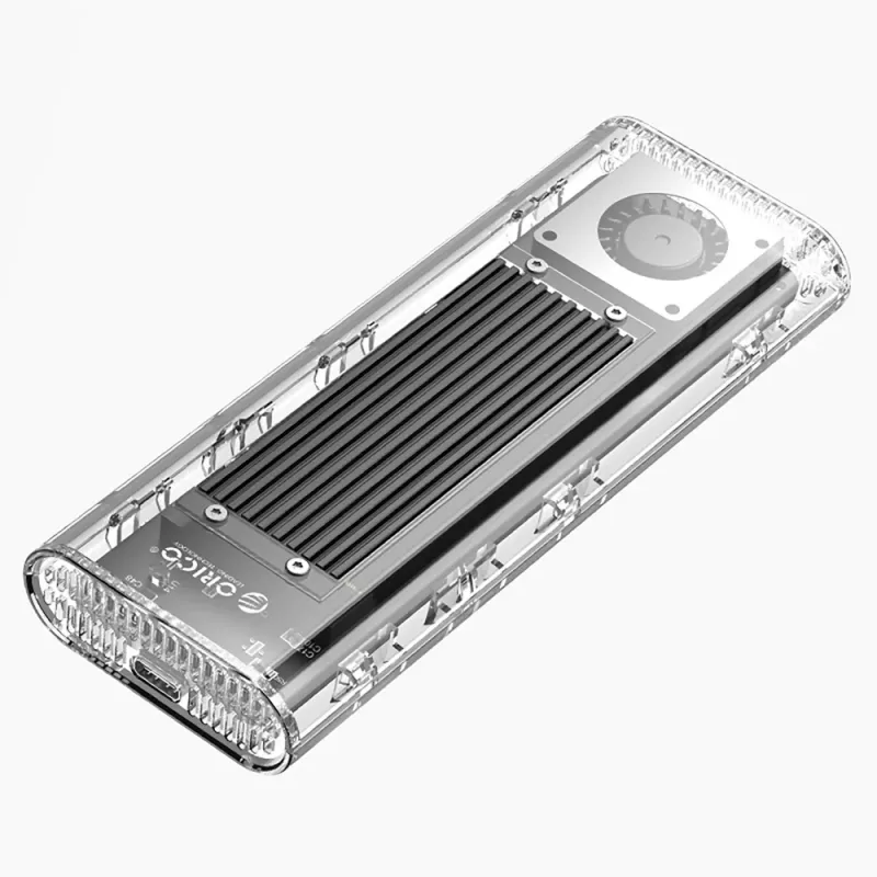 ORICO TCM2-G20 M.2 NVMe USB-C 3.2 20Gb/s-behuizing - zilver/transparant