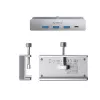 ORICO MH4PC USB-C-hub met klembevestiging, 3x USB-A 3.0 + 1x USB-C 3.0, zilver