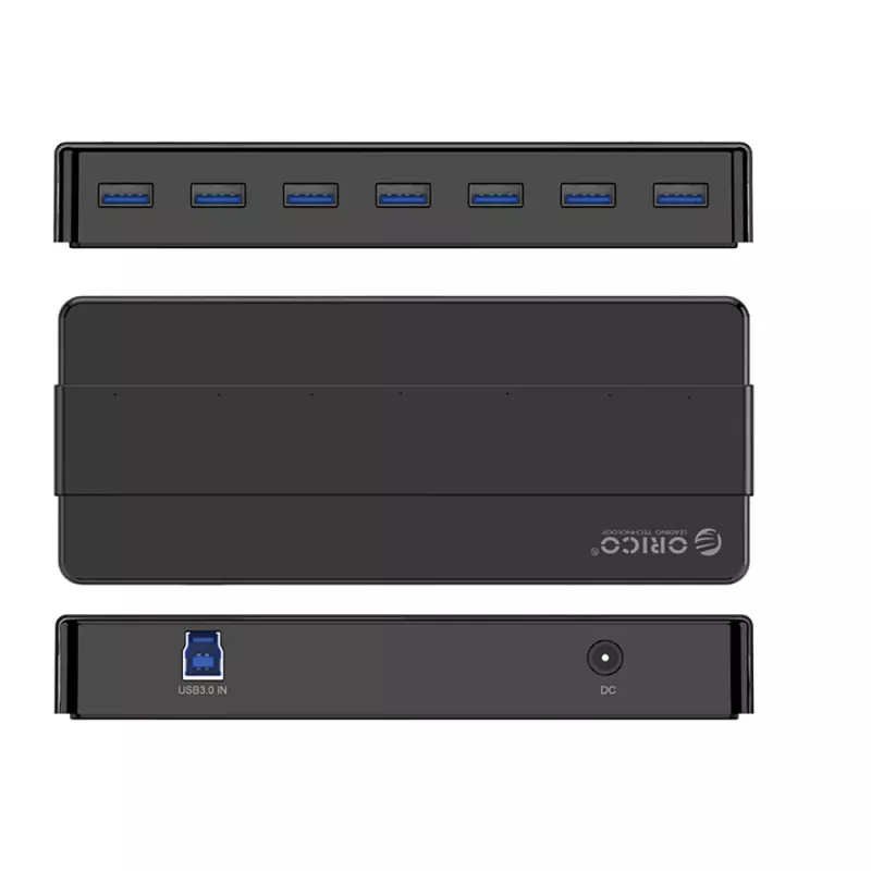 ORICO H7928-U3-V1 7-poorts USB 3.0-hub met 7x USB-A, zwart