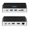 ORICO MiniDock 10-in-1 USB-C-dockingstation met M.2 NVMe/SATA SSD-behuizing - zilver