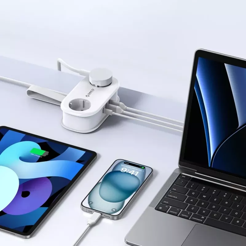 ORICO AP3 20W GaN stekkerdoos 5-in-1 2x AC + 2x USB-A + 1x USB-C - wit