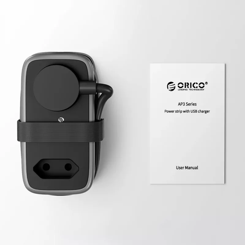 ORICO APP 15,5W 5-in-1 stekkerdoos met 2x AC, 2x USB-A, 1x USB-C - zwart