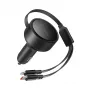 ORICO Dual Stretch 60W USB-C autolader met twee intrekbare kabels USB-C + Lightning - zwart