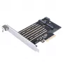 ORICO PDM2 PCIe 3.0 x4 M.2 NVMe & SATA SSD adapterkaart - zwart