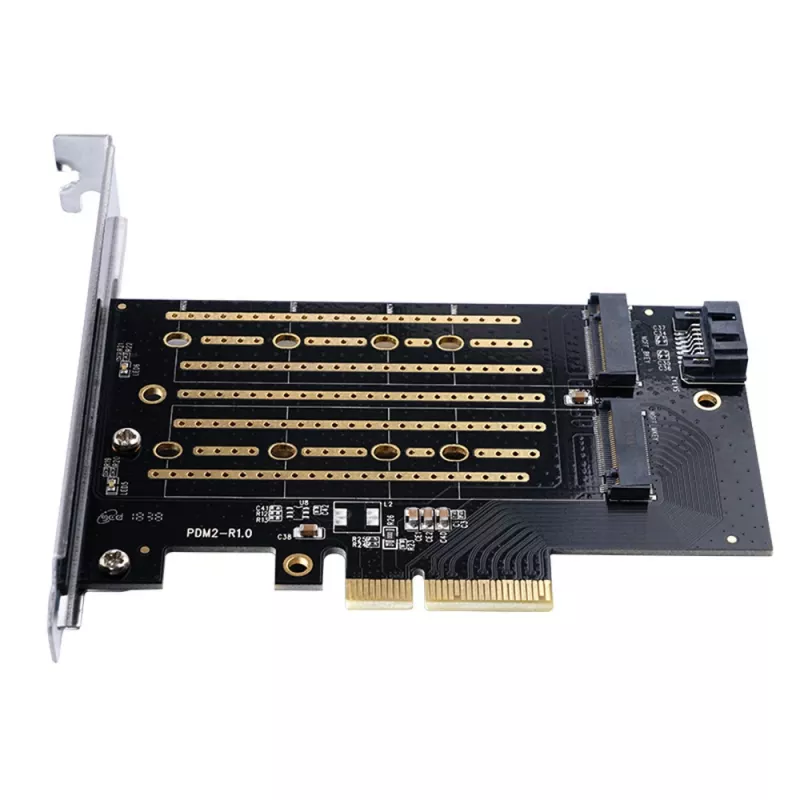 ORICO PDM2 PCIe 3.0 x4 M.2 NVMe & SATA SSD adapterkaart - zwart