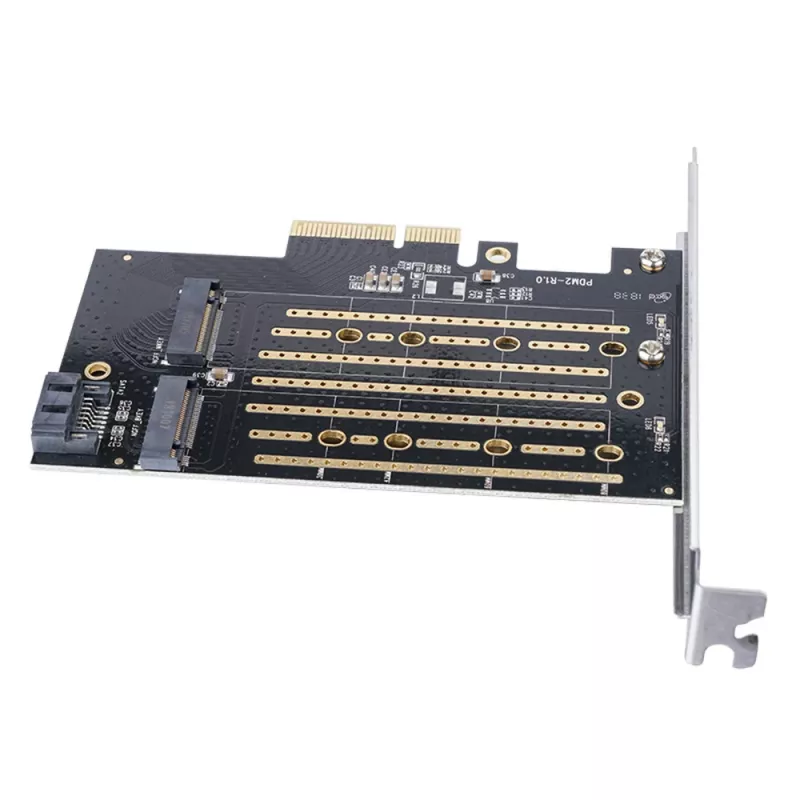 ORICO PDM2 PCIe 3.0 x4 M.2 NVMe & SATA SSD adapterkaart - zwart