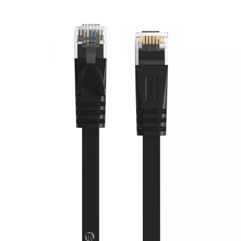 ORICO PUG-C7B CAT7 Ethernet-kabel 10Gbps RJ45 platte LAN-internetkabel 15m - zwart