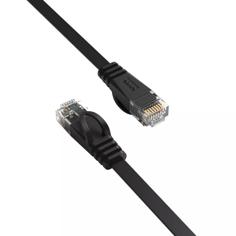ORICO PUG-C7B CAT7 Ethernet-kabel 10Gbps RJ45 platte LAN-internetkabel 15m - zwart